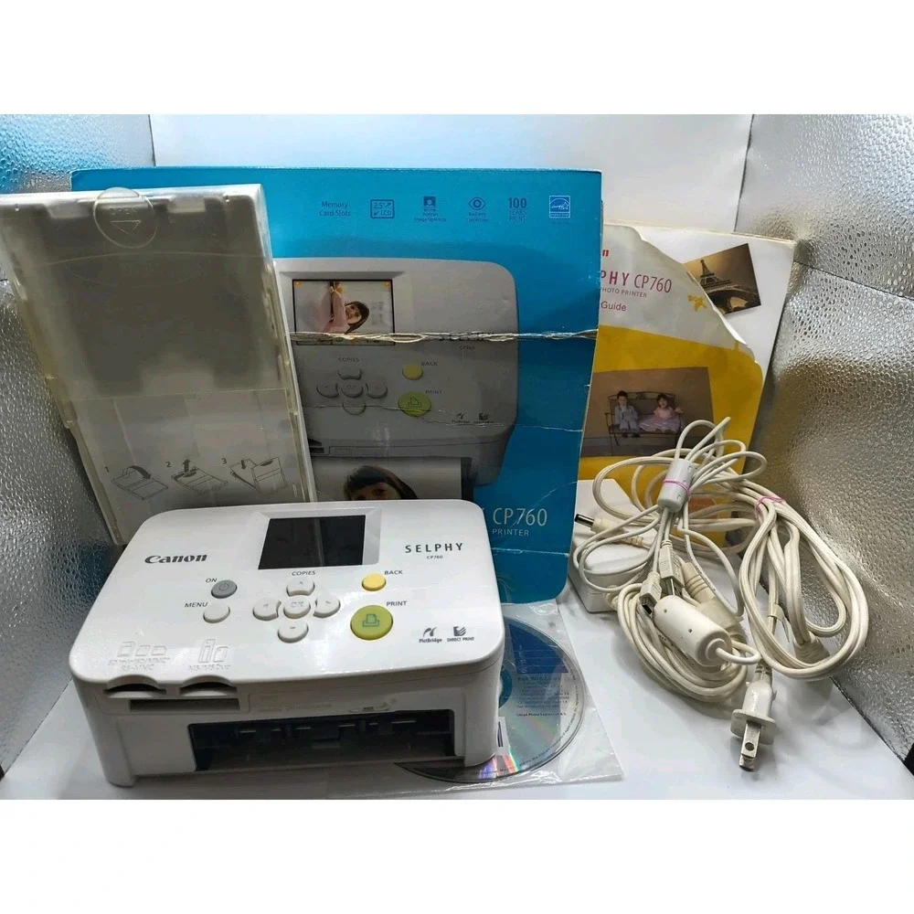 Canon Selphy CP760 Compact Photo Printer –NIB–4x6 Photo Prints- BOX DAMAGE WORKS
